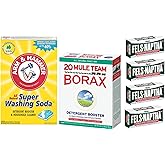 Laundry Soap Kit - Fels Naptha 4 bars, 20 Mule Team Borax Natural Laundry Booster, &amp; Arm &amp; Hammer Super Washing Soda