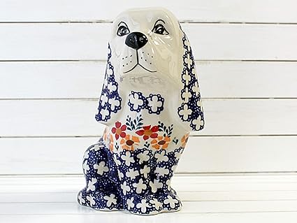 Amazon ポーリッシュポタリー ポーランド陶器 犬のフィギュア コッカースパニエル 犬の置物 高さ21cm インテリア小物 Cf31 Alc17 ポーリッシュポタリー 置物 オブジェ 通販