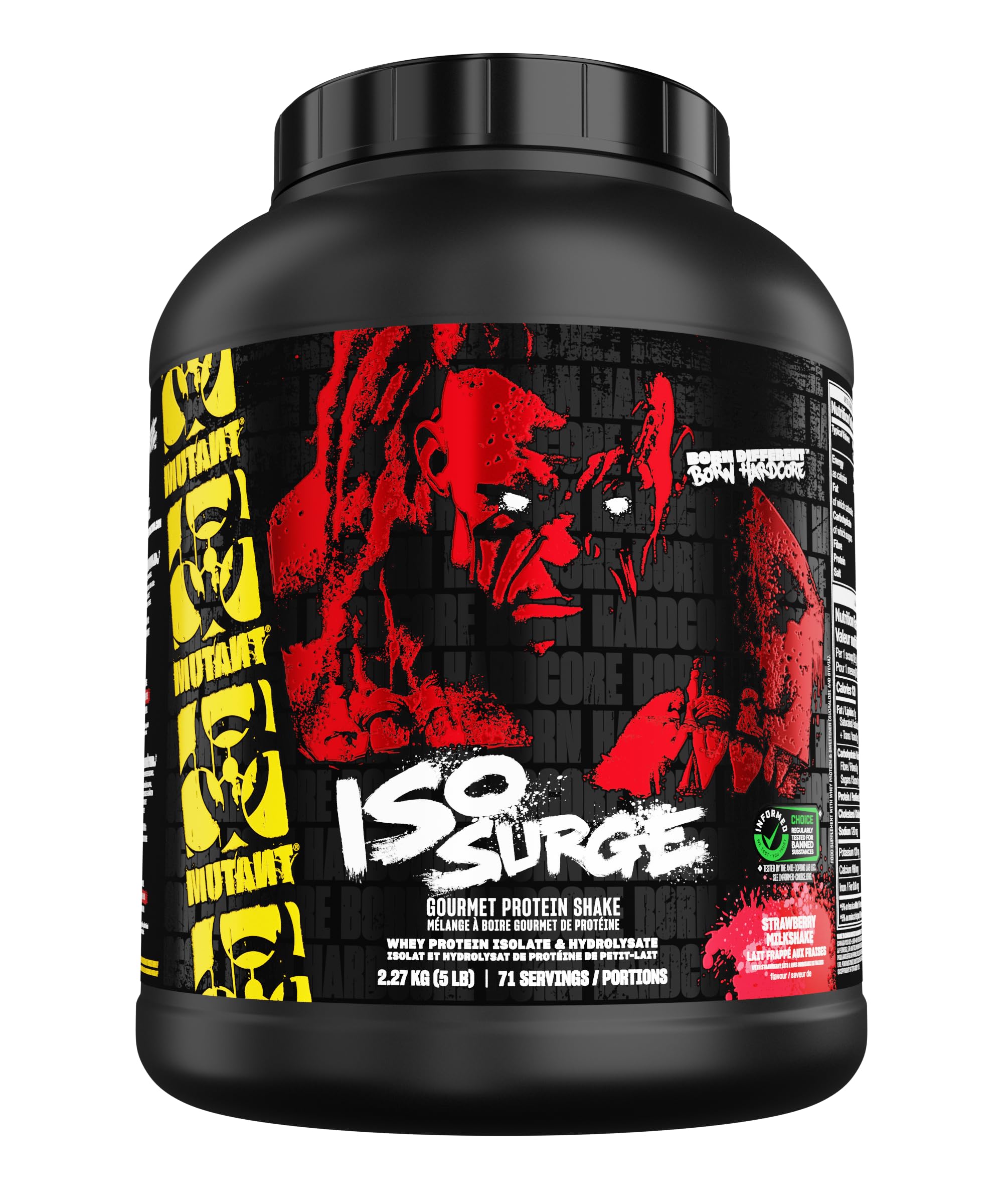 MUTANT ISO Surge | Whey Isolate Protein Powder | 25g Protein, Fast-digesting whey Protein Isolate & hydrolysate, Gourmet Flavors | 2270g | Strawberry Milkshake