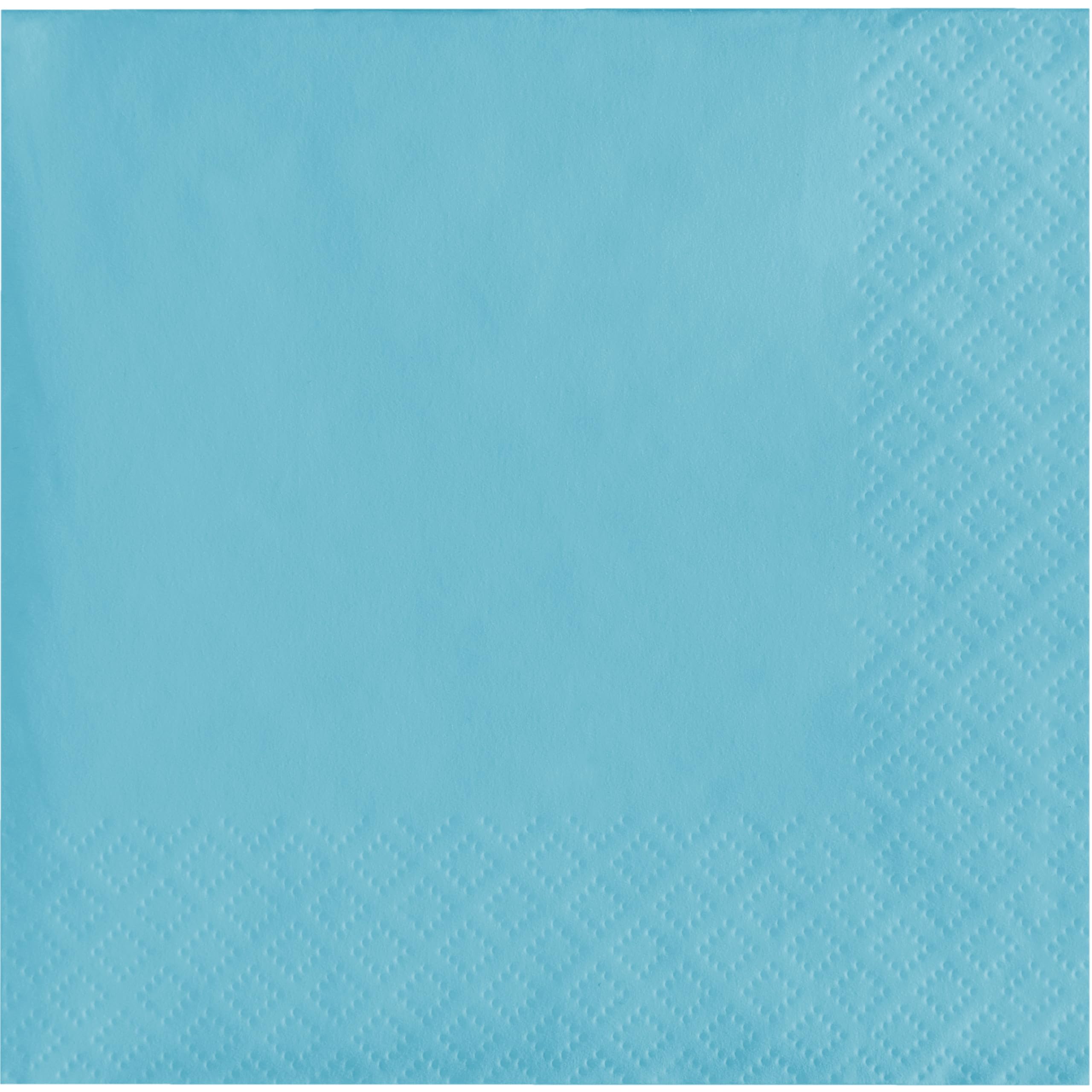 50-Count Touch of Color 3-Ply Paper Beverage Napkins, Pastel Blue