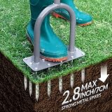 Walensee Lawn Aerator Spike Tool with 15 Iron Spikes, Manual Dethatching, 88cm view 3