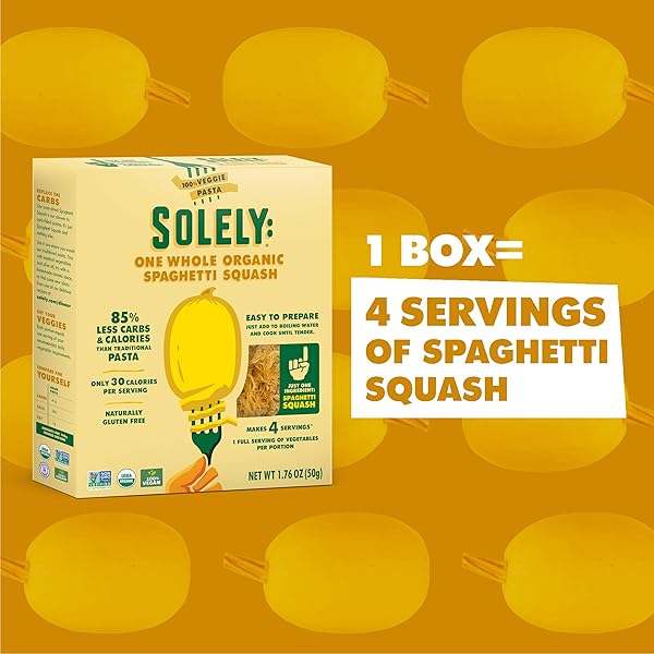 SOLELY ORGANIC DRIED SPAGHETTI SQUASH, 1.76 OZ | ONE INGREDIENT: SPAGHETTI SQUASH | NATURALLY GLUTEN FREE | NON-GMO | LOW CARB AND KETO-FRIENDLY | QUICK AND EASY TO PREPARE