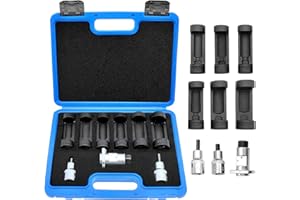 VKALTUL Strut Nut Socket 16mm 18mm 19mm 21mm 22mm 24mm with 12 Point 1/2" Drive Suspension Strut Spreader Socket 9pc Shock Absorber Tool