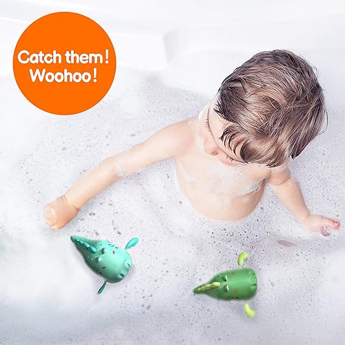 LiKee Baby Bath Toys Floating Wind-up Gator Swimming Pool Games