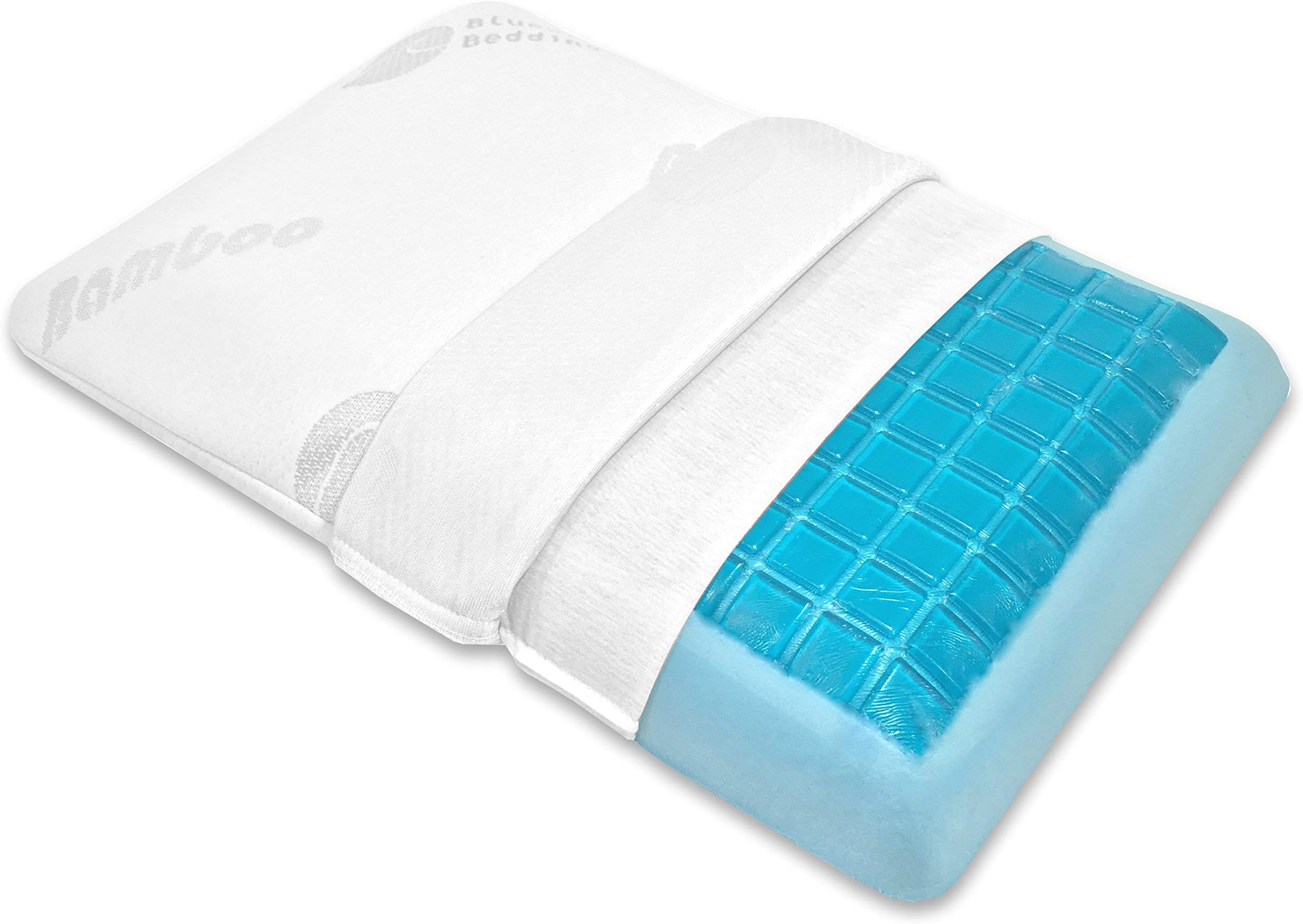 Bluewave Bedding Ultra Slim Max Cool Gel Memory Foam Pillow (Standard, Full Pillow)