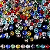 NUKAYAI 1000Pcs Glass Crystal Beads for Jewelry Making Bracelets Necklace Earring DIY Faceted Shape Decor Loose Rondelle Beads Colorful Assorted Suncatcher Glass Beads for Crafts 6mm 8mm Fresh Color