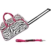 World Traveler Animal Prints 21-Inch Carry-On Rolling Duffel Bag - Pink Trim Zebra