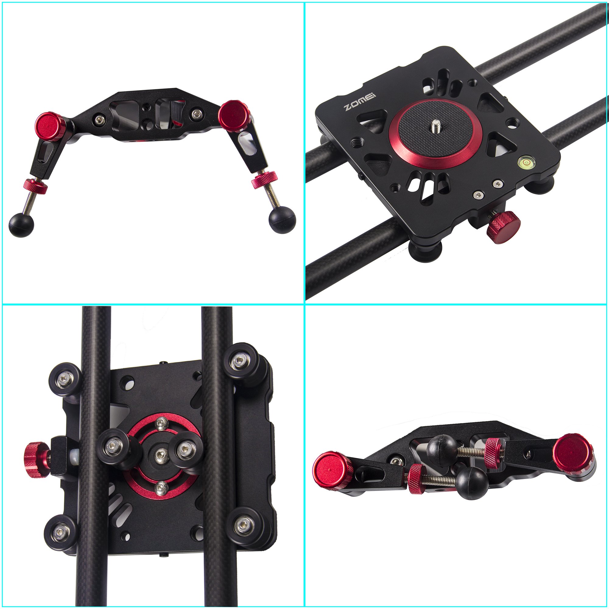 ZoMei Camera Slider Carbon Fiber Dolly Rail, 23 inches/60 cm with 1/4\
