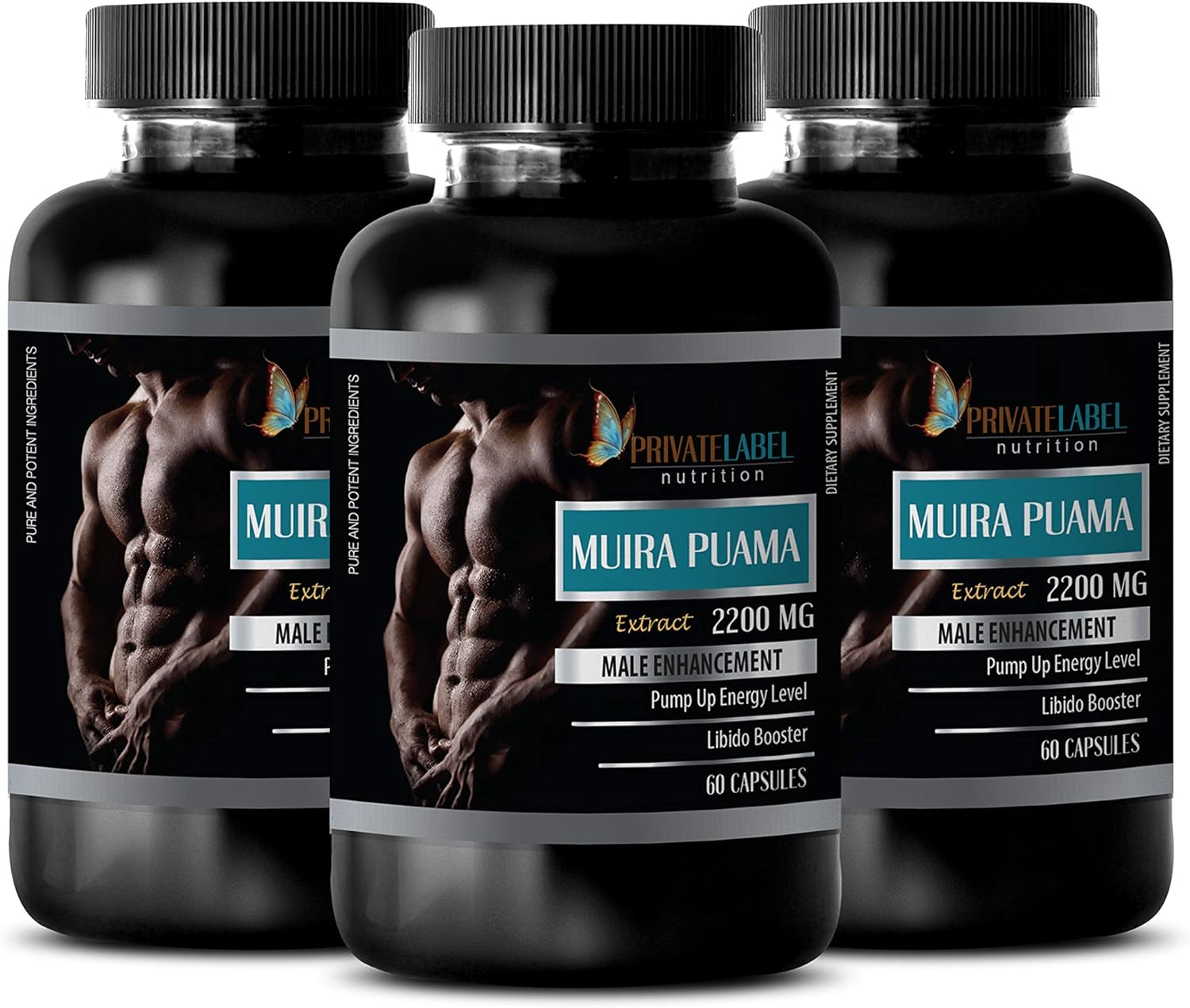 Energy Supplements for Men - Muira PUAMA Extract 2200Mg - Male Enhancement - Energy Boost - 3 Bottles: Health & Personal Care