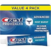 Crest Pro-Health Advanced Antibacterial Protection Toothpaste,5 oz 4 Pack, Teeth Whitening for adults, Breath Freshener, for Sensitive Teeth, Gum Health, Gingivitis toothpaste, Travel Size Toiletries