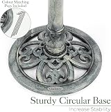 CHRISTOW Plastic Resin Bird Bath Round Pedestal Victorian Style Grey 60cm view 4