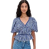 Sea Women's Neci Gingham V Neck Top