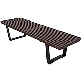 LeisureMod Mid-Century George Nelson Style Platform Bench - 4 Feet (Dark Walnut)