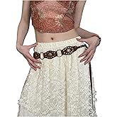RoseSeek Women's Vintage Rivet Rope Belts Cowgirl Western O Ring Waist Belt for Skirts Jeans Dress