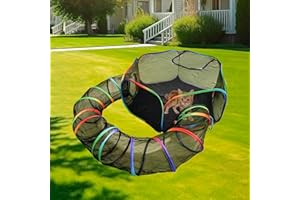 Homegroove Outdoor Cat Enclosures, Rainbow Outside Cat Enclosure for Indoor Cats, Portable Outdoor Cat Playpen (Cat Tent & Cat Tunnel) with Carry Bag for Multiple Cats and Small Animals