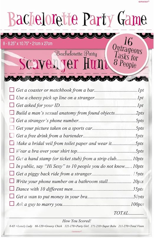 Amazon Com Bachelorette Party Scavenger Hunt Game Kitchen Dining