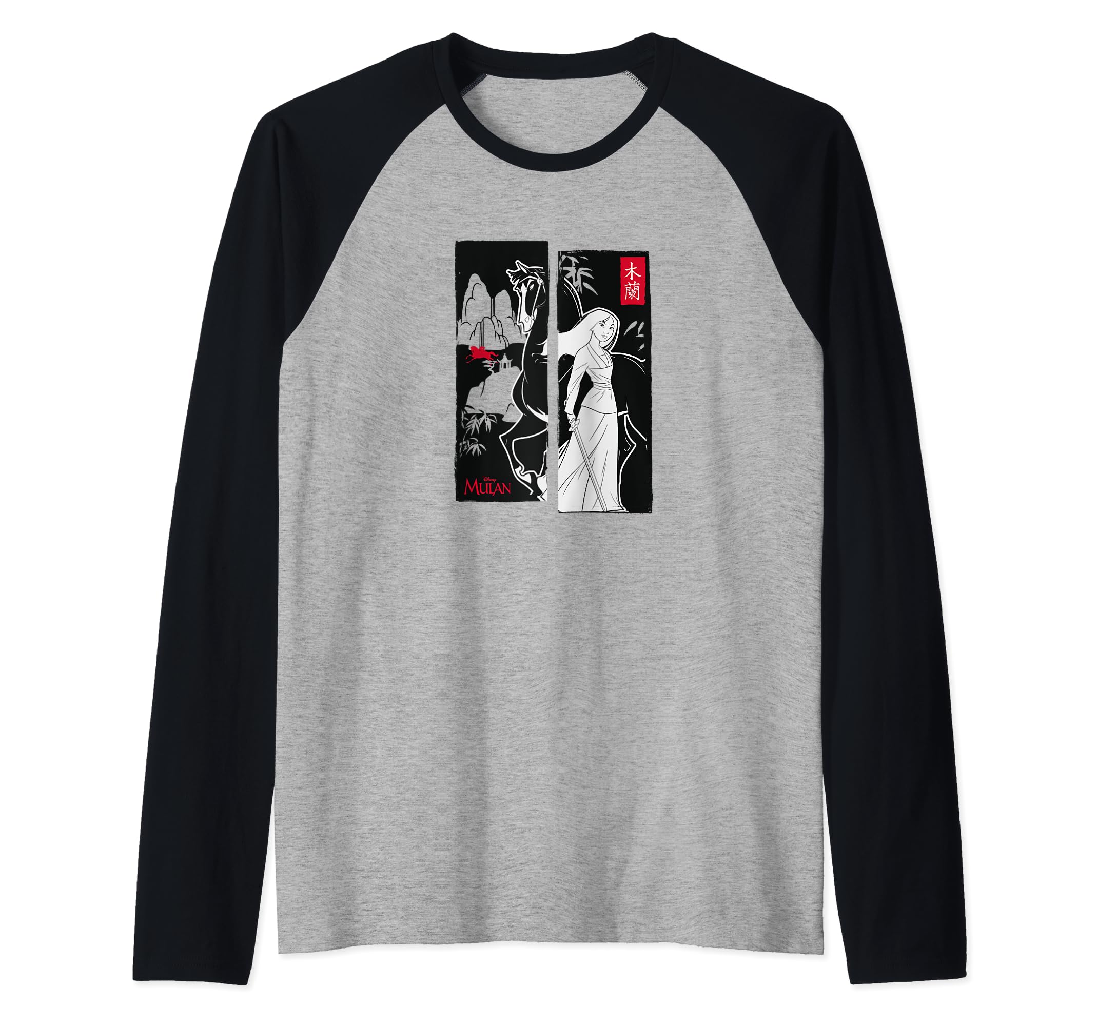 Disney Mulan Split Poster Raglan Baseball Tee