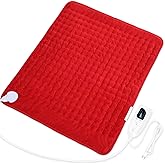 Deepsoon Heating Pad,Electric Heating Pads for Back,Neck,Abdomen,Moist Heating Pad for Shoulder,Knee,Arms,Legs,Dry/Moist Heat & Auto Shut Off,Christmas Gifts for Men and Women,Red,24x20 Inch