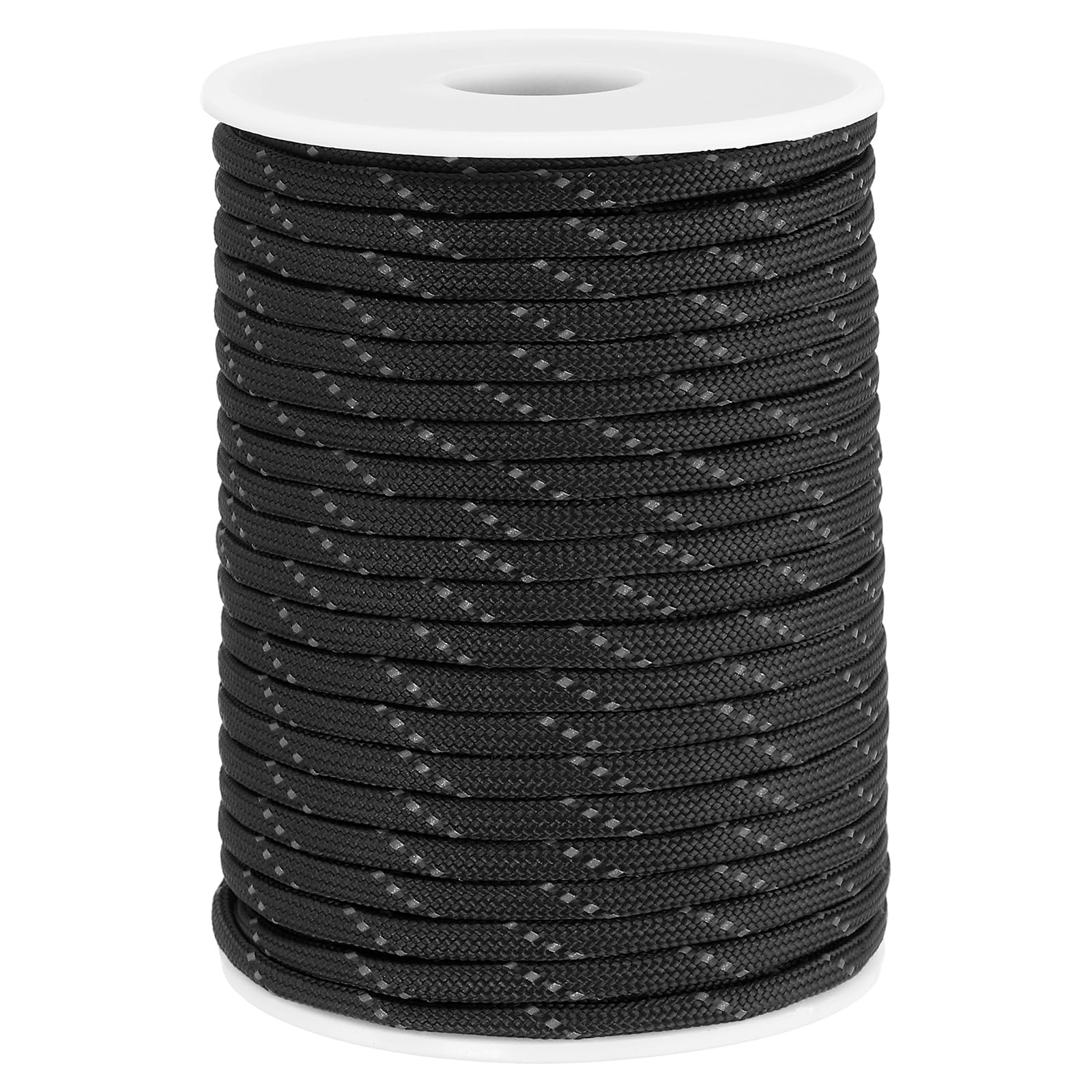 PATIKIL 100FT 550 Paracord, 7 Strand Reflective Parachutes Cord Spool 4mm Survival Strong Rope String for Camping Hiking Fishing, Black