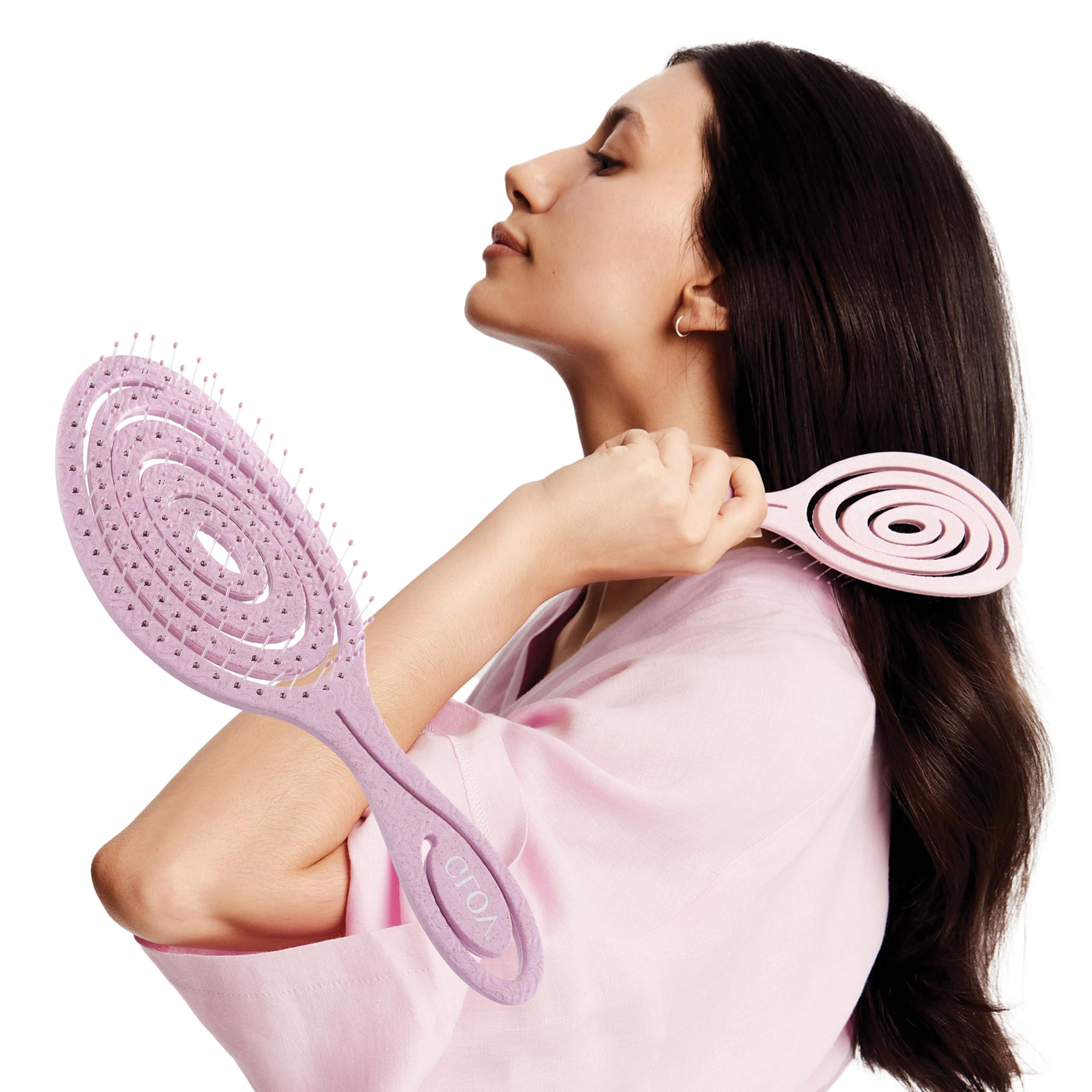 Glov Biobased Hair Brush Flexible Design Detangling and Conditioning Brush for All Hair Types Travel-friendly Grooming Tool Enhances Scalp Circulation Everyday Use