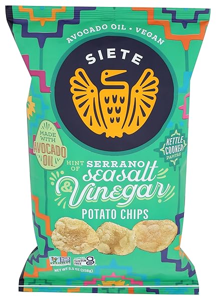 SIETE POTATO CHIPS SEA SALT VINEGAR 5.5 OZ