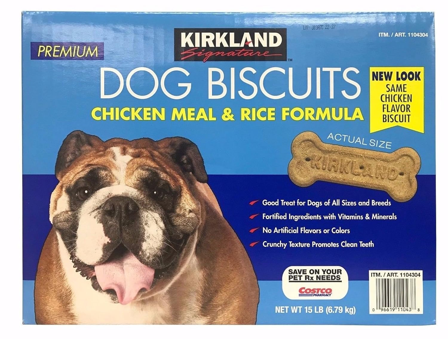 Kirkland Signature Premium Dog Biscuits Chicken Meal Rice Formula 15 LB