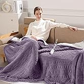 Heating Blanket Twin Heated Blanket 62x84'' - Soft Sherpa Fleece Twin Electric Blanket with Fast Heating, 5 Heating Levels & 10 Hours Auto Off, Small Lap Heat Blanket, Great Gift for Grandma (Purple)