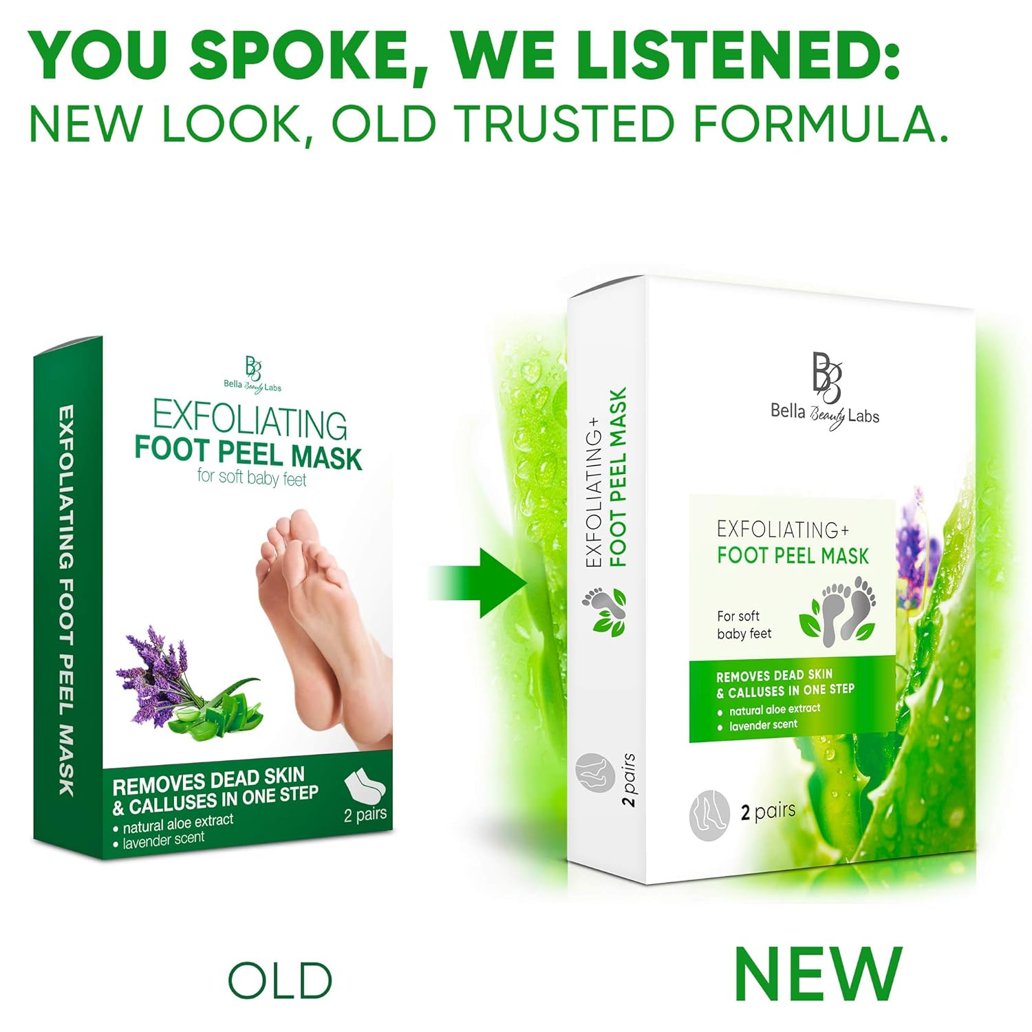 Exfoliating Foot Peel Mask for Smooth Soft Touch Feet - 2 Pairs per Box - Peeling away Calluses and Dead Skin Remover. Repair Rough Heels 2 packs - Baby Foot Gel Socks Booties - Natural Aloe Extract: Beauty