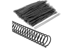 Juvale Black Spiral Binding Coils, Plastic Spines for 110 Sheets (12 in, 14mm, 4:1 Pitch, 100 Pack) - Coil Binding