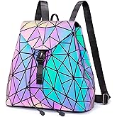 LOVEVOOK Geometric Luminous Purses and Handbags for Women Holographic Reflective Crossbody Bag Wallet