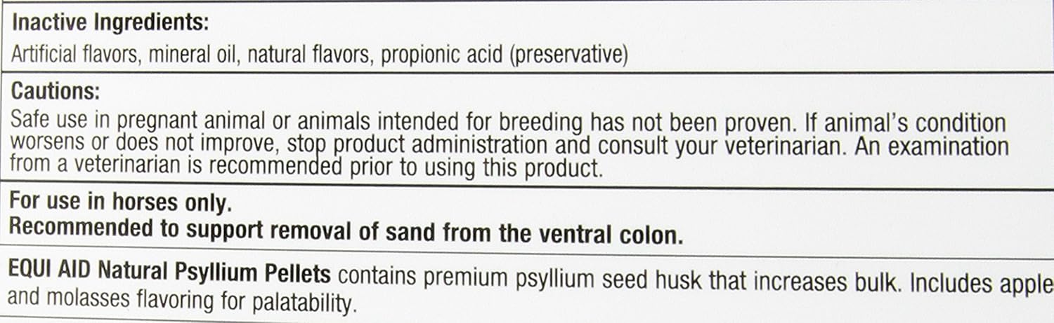Farnam Equi Aid Natural Psyllium Fiber, 20 lbs : Pet Wormers : Pet Supplies
