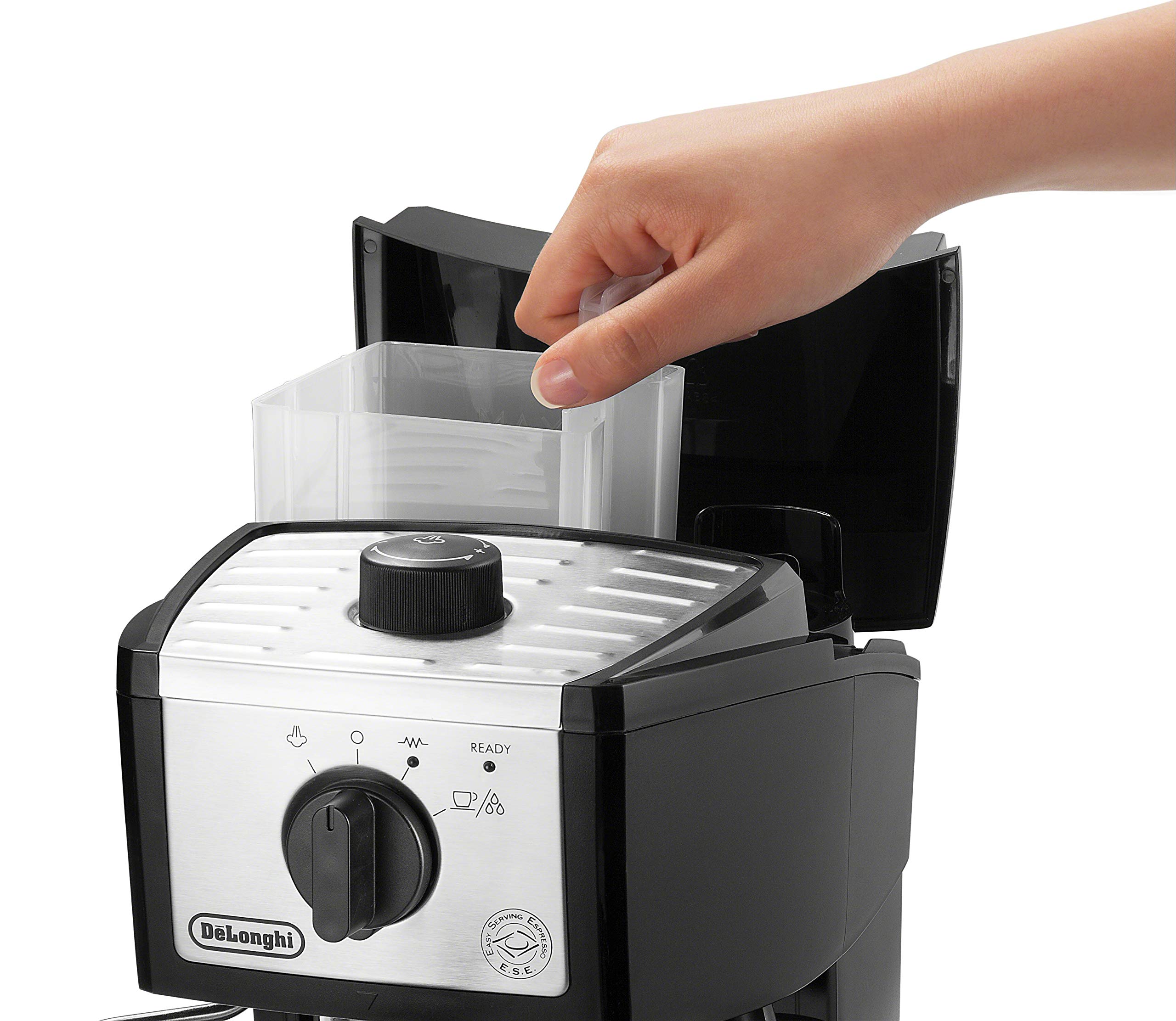 DeLonghi EC155M Manual Espresso Machine, Cappuccino Maker, 1000ml on