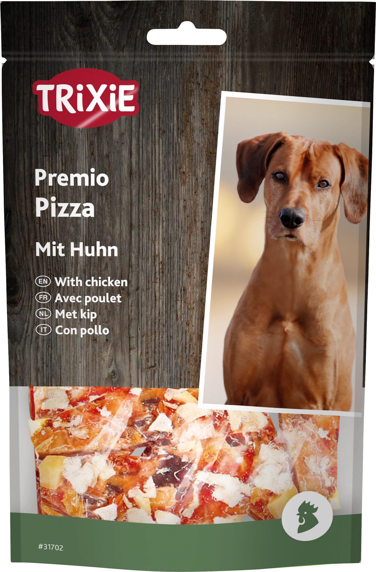 TRIXIE Pizza with Chicken – Snack for dogs with 77% chicken meat – Delicious reward snack – 100 g – 31702