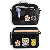 TACTICAL_GEEK Storage A3 EDC Pouch Organizer, Nylon Multi-Functional Utility Small Tool Pocket, Multi-Purpose Molle EDC Gadget Storage Pouch, Nylon Compact Organizer for Daily Carry Black