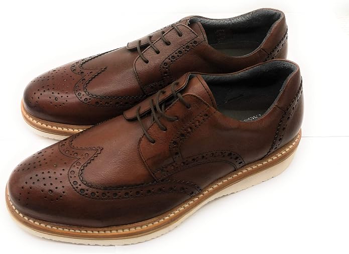 Scarpe Oxford Stringate Marrone Fatte A Mano – Pelle Piena, Punta Tonda, Taglia 9 US