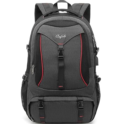 cafele laptop backpack Backpack,Waterproof Large 17in for Trip School Work Bookbag Computer Rucksack with USB Charging Port,Water Resistant Sturdy Backpack for Men Women,Grey CAFELE Backpack,Waterproof Large 17in Laptop