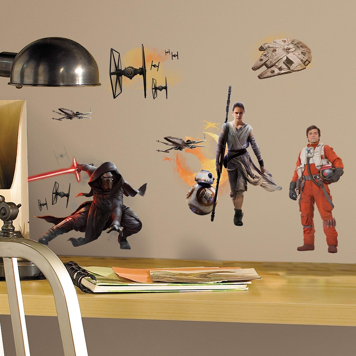 RoomMates 27 x 12.7 x 2.3 cm "Rey, Poe and Kylo Ren" Repositionable Star Wars Episode VII Wall Stickers, Multi, 27x12.7x2.3 cm - Image 4