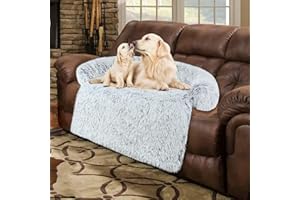 WN'S DAY 45" Dog Couch Bed Protector for Dogs Memory Foam, Removable Fluffy Plush Pet Dog Couch Cover for Dogs Washable, Dog Sofa Bed, Waterproof Dog Bed for Couch, Dog Cover for Couch for Furniture Protector