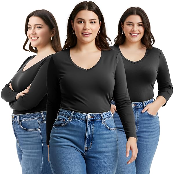 Pack De 3 Camisetas Básicas De Algodón Para Mujer - Manga Corta, Cuello Redondo, Colores Negro, Púrpura Y Rojo, Talla L