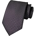 Elfeves Men's Striped Gingham Check Pattern Ties Business Formal Designer Neckties