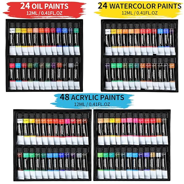 188PCS ALL-IN-ONE ART PAINTING KIT WITH FRENCH EASEL, 96 ACRYLIC, WATERCOLOR & OIL PAINT SET, COMPLETE ART SUPPLIES PAINTING SET FOR ADULTS, ARTISTS, BEGINNERS