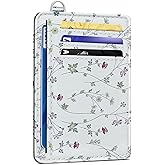 SEAVILIA Credit Card Holder for Women, Floral RFID Wallet Women, Slim Minimalist Front Pocket Card Holder, Cute Thin Travel RFID Blocking Card Case, Small Wallets Woman Gifts Girls