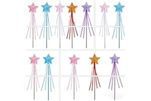 Sparkling Star Wands 10-Pack – 14-Inch Glitter Magic Wands for Party Decor, Costumes & Events, Assorted Colors (Pink, Red, Wh