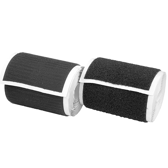 CarHeros 1m Klettband selbstklebend 100mm breit schwarz Flausch- und Hakenband Klettverschluss