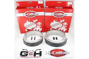 Hi-Caliber Powersports Parts Water Grooved Front and Rear Brake Shoes with Springs compatible with the 1985-1987 Honda ATC 250 ES Big Red & 250 SX ATVs