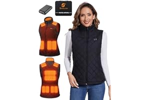 SHALLVIO Heated Vest Women with 20000mAh Battery Pack Included, Lightweight Quilted Electric Warming Heating Vest