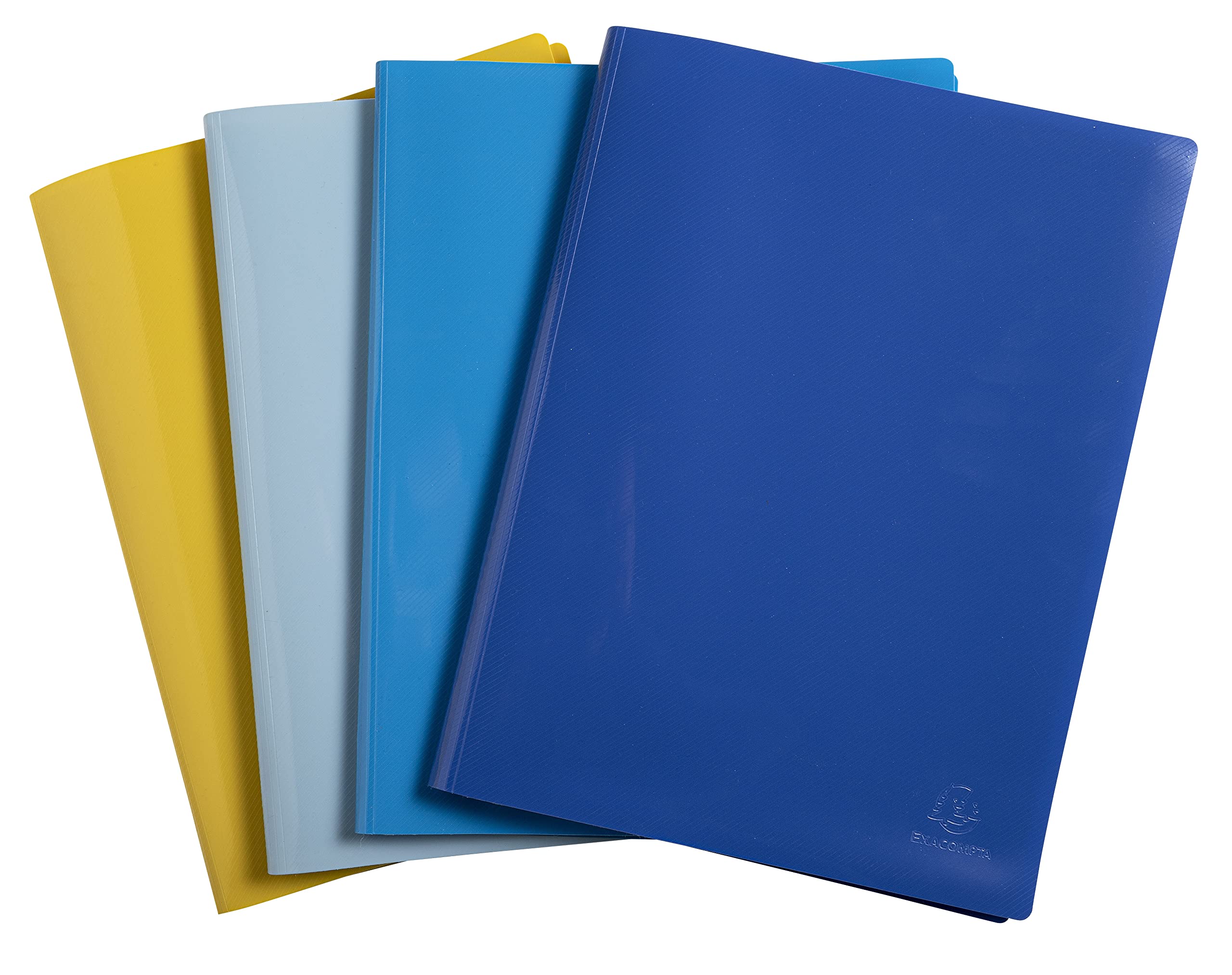 Exacompta - Ref. 88110E - Pack of 4 BeeBlue semi-rigid recycled PP document protectors 40 views - A4 - assorted colors