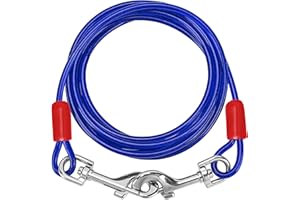 ZENGSUSU Tie Out Cable for Dog Up to 200lbs, Water & Rust Resistant Industrial Strength Steel Dog Chains for Outside, Durable