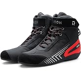RIDEIRON Motorcycle Riding Shoes for Men CE Certified Protective Boots | Anti-Slip Motorcycle Boots for Road, Street and Motocross Riding with Casual Biker Style Model MS6008