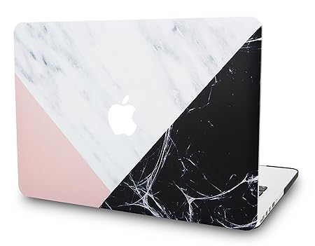 KECC MacBook Pro Retina 13 Zoll Hülle Schutzhülle Case Cover MacBook Pro 13.3 Retina Hülle {A1502/A1425} (Marmor Weiß Rosa Sc